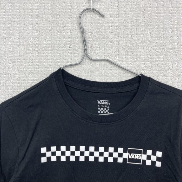 Y2K Vans Off The Wall Checkerboard Long Sleeve Black / White Women XS Skatercore - Picture 6 of 14